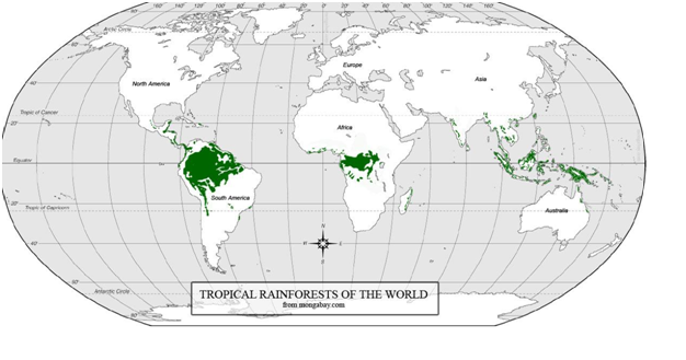 location of tropical forests