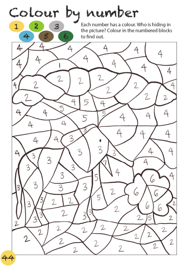 Color by number: African elephant – Mongabay Kids