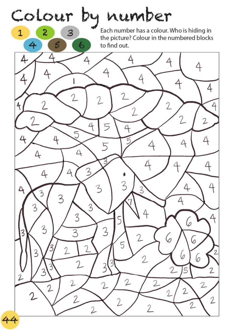 color by number african elephant mongabay kids