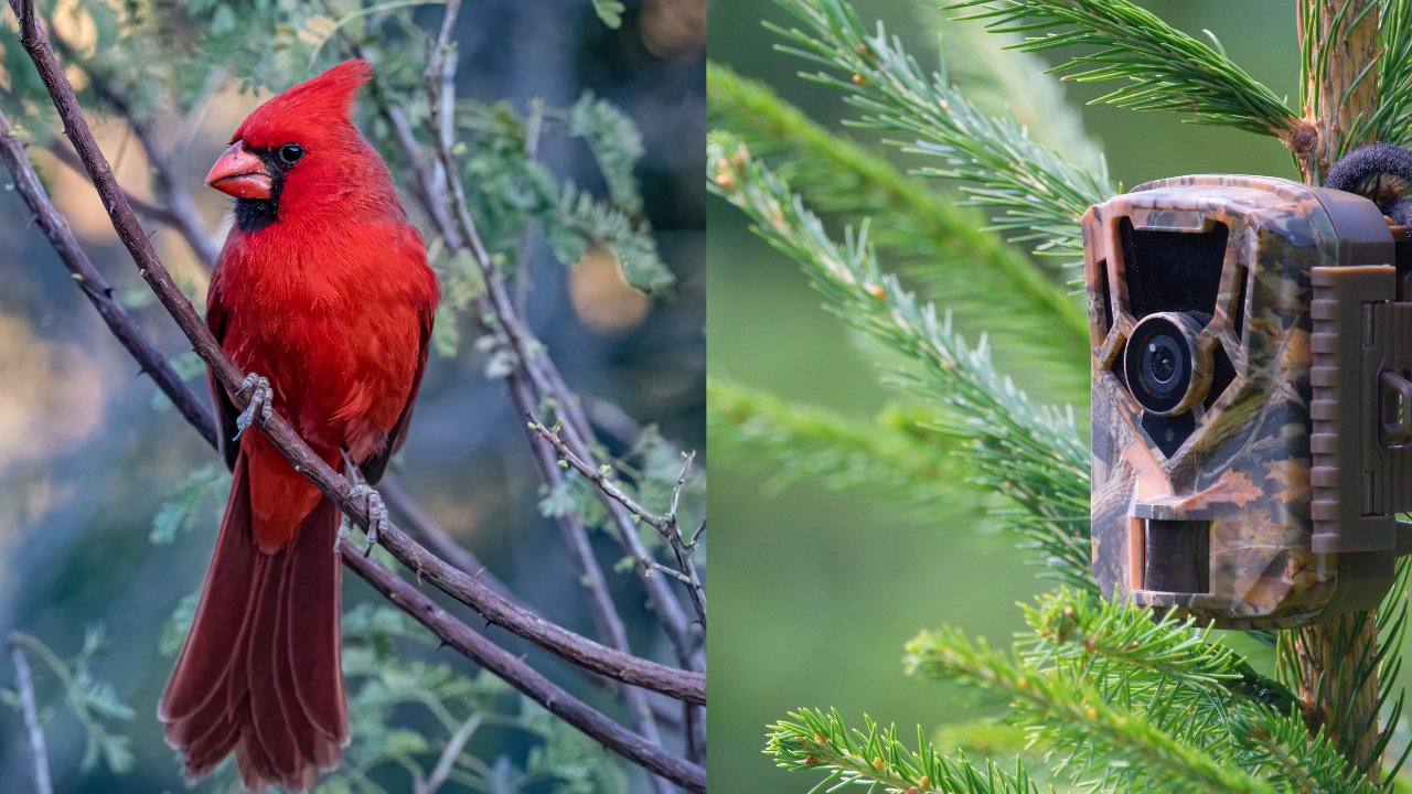 camera trap and cardinal