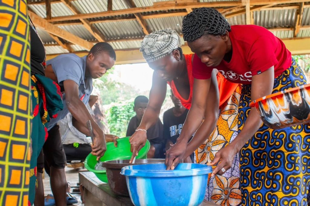 A community beekeeping workshop in Sierra Leone