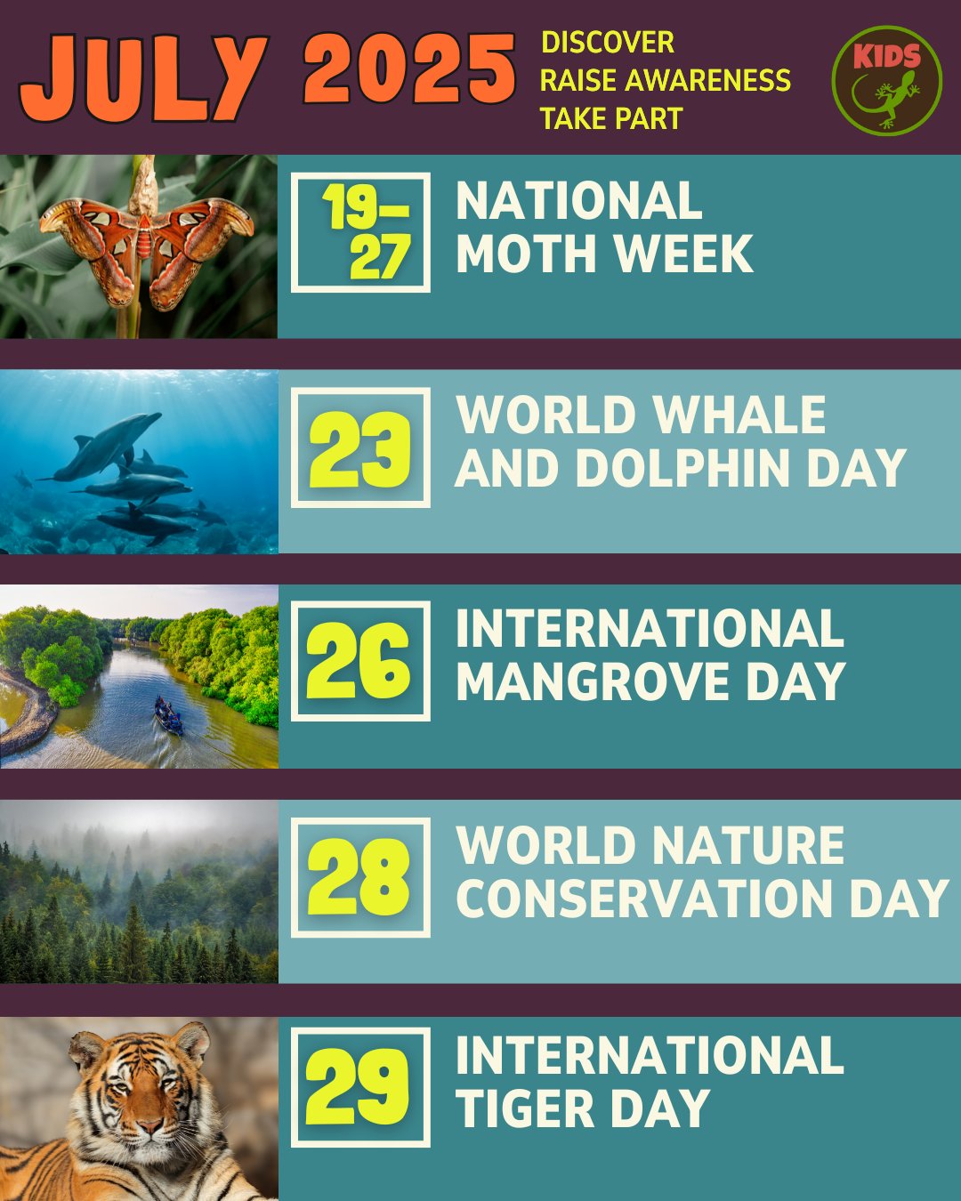 July environmental calendar