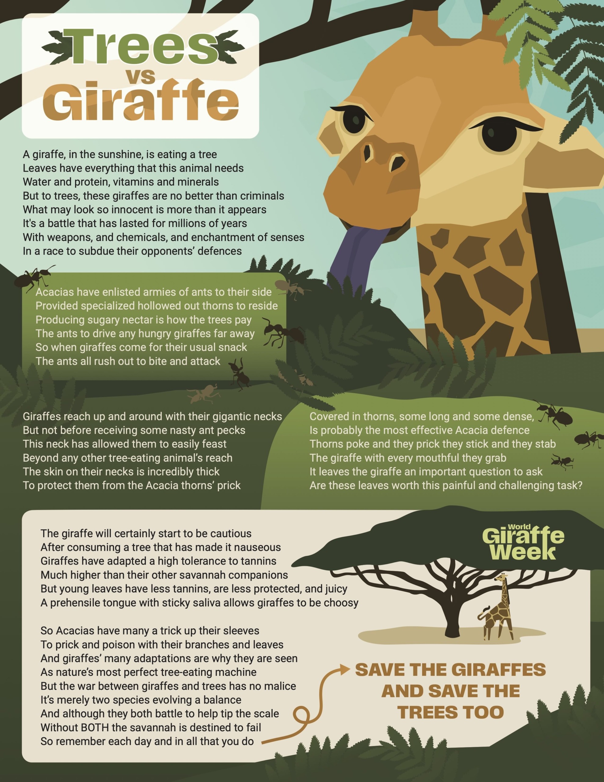 a poem about giraffes and trees
