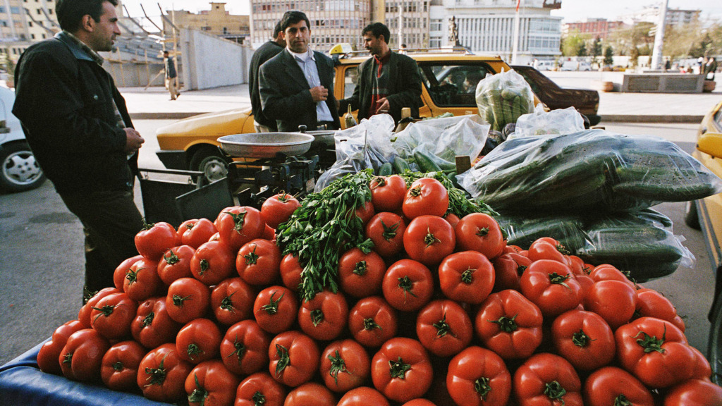 vegetables in plastic bags