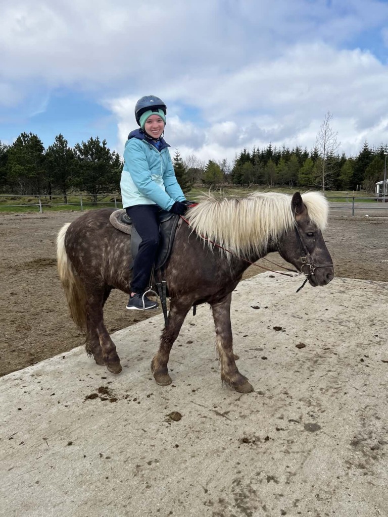 Riding a horse