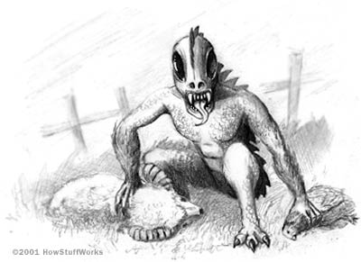 An artist's depiction of a Chupacabra