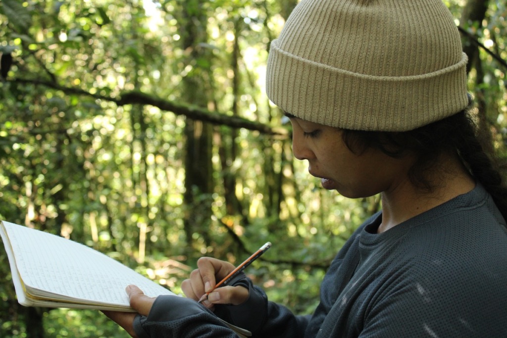 Vero collecting habitat data in the forest