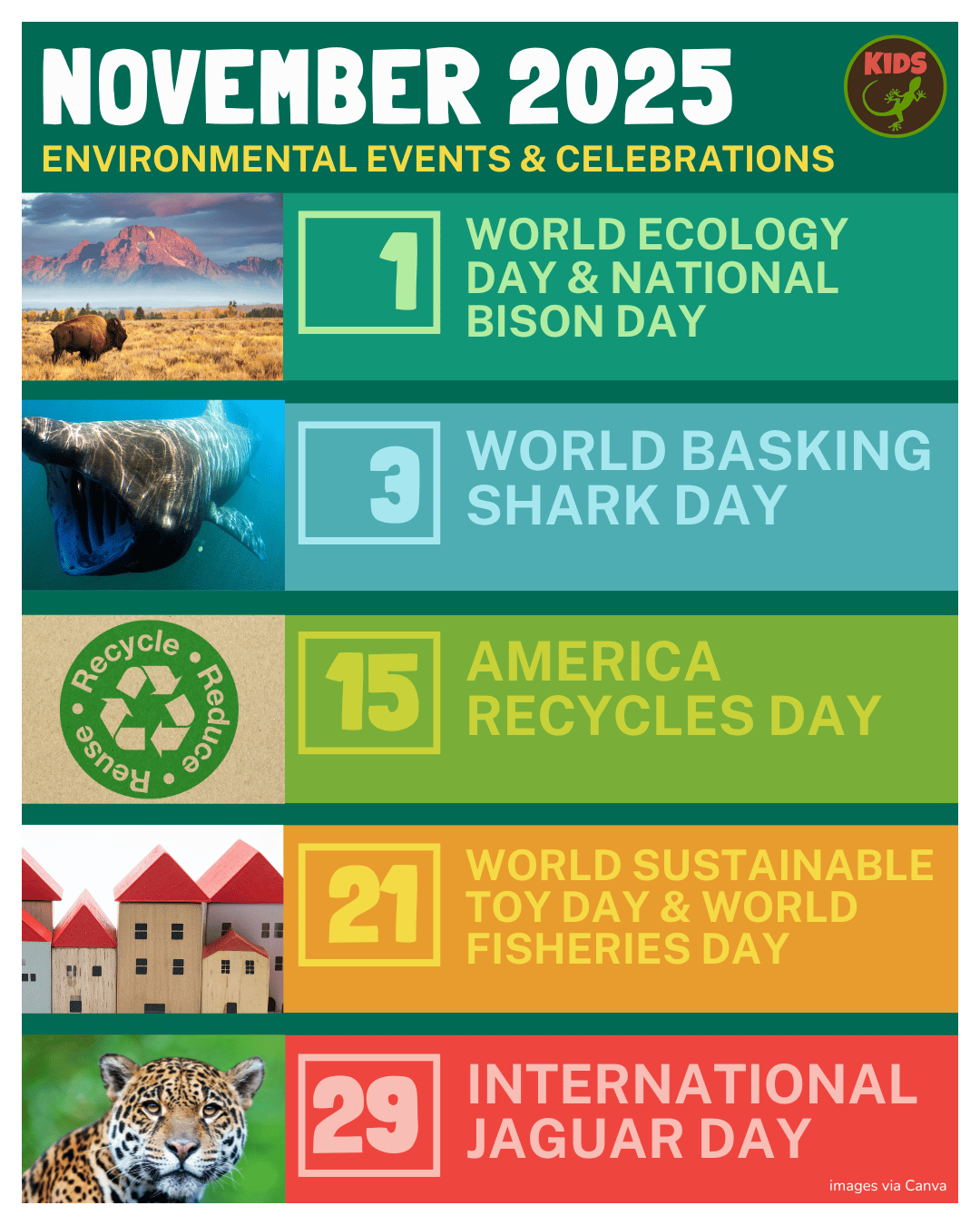 November 2025 environmental calendar