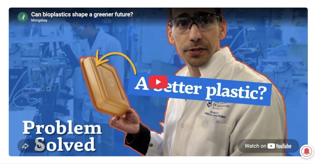 A person holding a bioplastic container