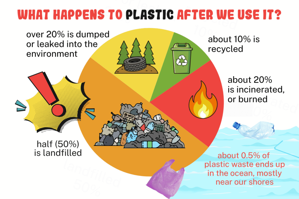 A graphic about what happens to plastics after we use them